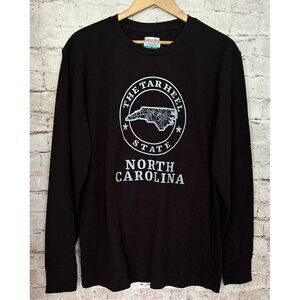 State Of Mine Mens North Carolina T Shirt Black Long Sleeve NEW Tar Heel Size L